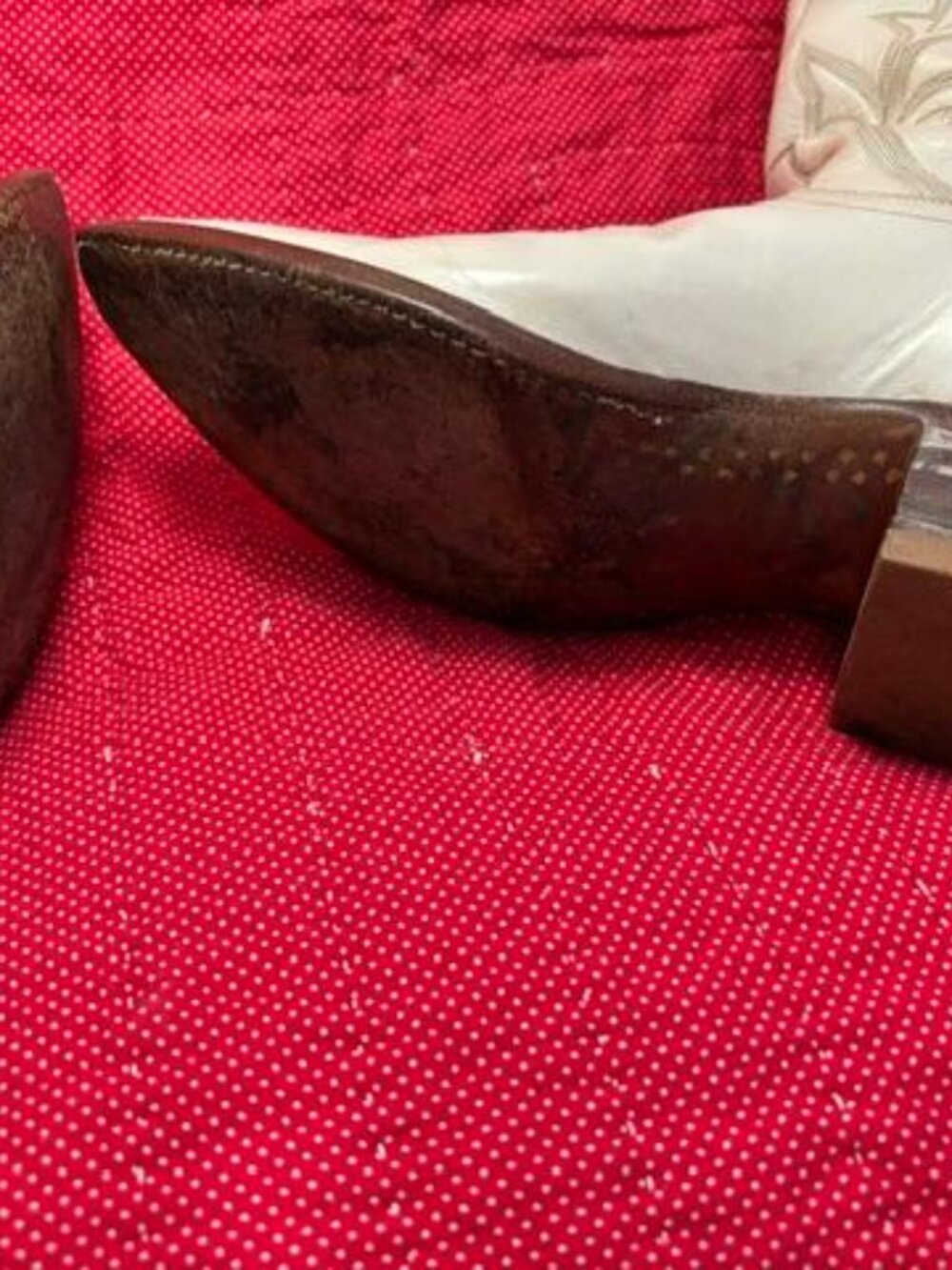 Falconhead white (not bright white) leather cowboy boots 7C - Picture 4 of 12
